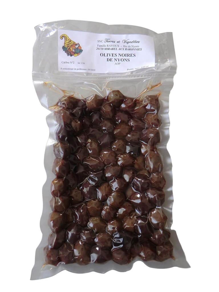 Produits locaux : olive noire AOP Nyons 250 grammes