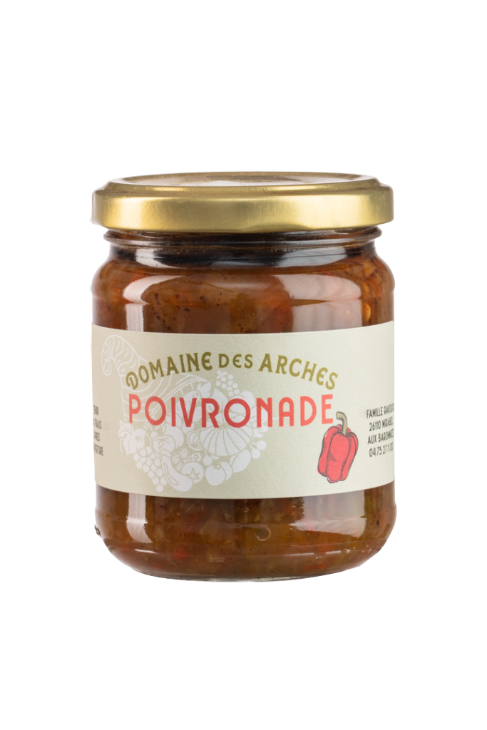 tartinable à base de poivrons du domaine des arches près de nyons et vaison la romaine, en drôme provençale, dans les baronnies