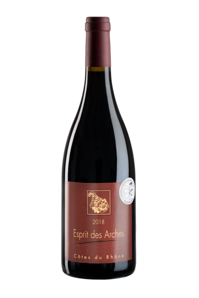 Vin rouge côtes du rhône du domaine des arches, près de Vinsobres et Nyons