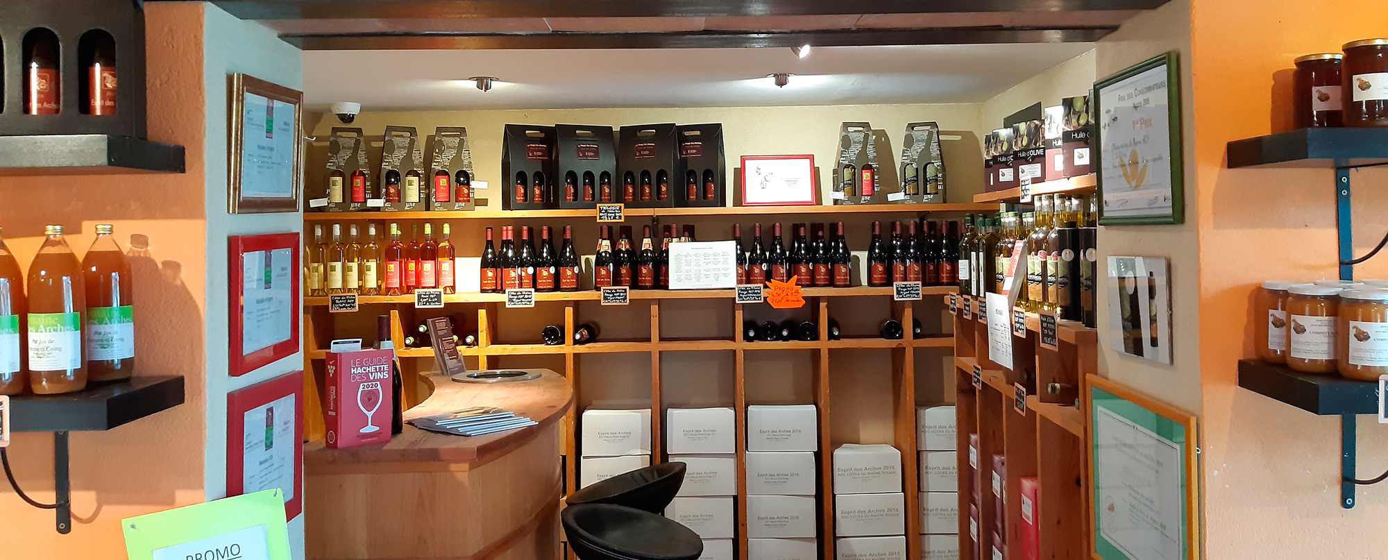 huile d'olive AOP - vin Côtes du Rhône